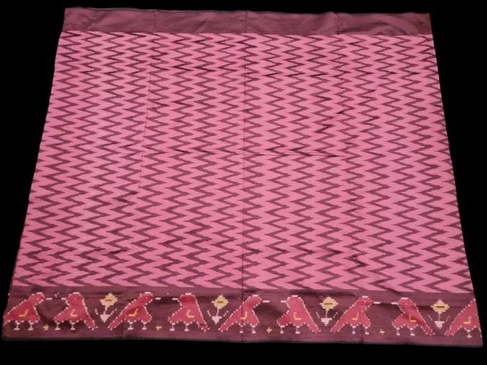 Pochampally Saree Displayed on Hanger in Natural Light