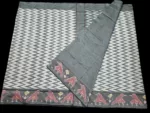 Pochampally Saree Displayed on Hanger in Natural Light