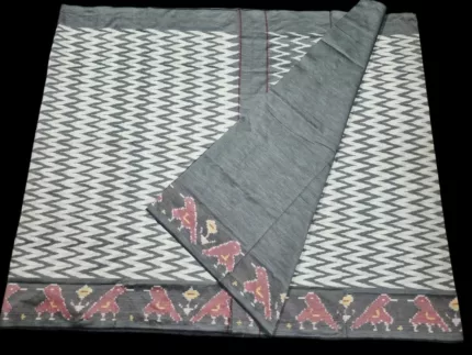 Pochampally Saree Displayed on Hanger in Natural Light