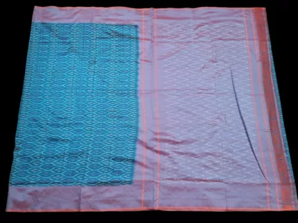 Handwoven Semi Silk Pochampally Saree with Traditional Ikat Pattern