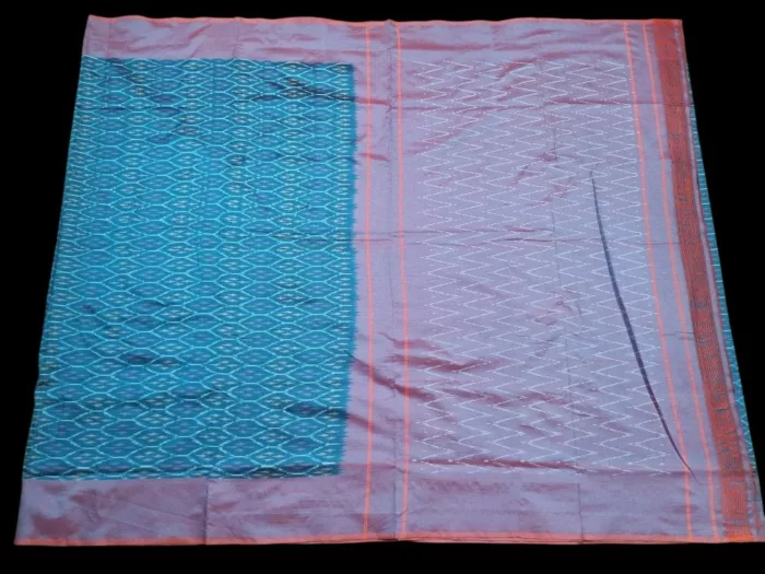 Handwoven Semi Silk Pochampally Saree with Traditional Ikat Pattern