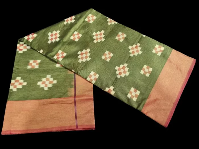 Elegant Pochampally Ikat Saree in Semi Silk – No Blouse Included
