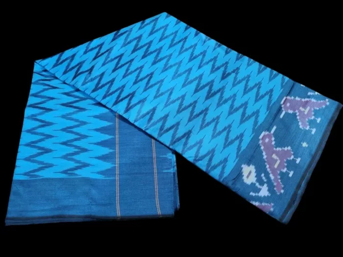 Artisan Handwoven Pochampally Saree in Semi Silk Material