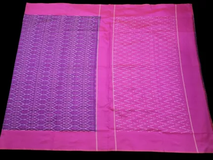 Semi Silk Pochampally Saree with Traditional Ikat Design – Handwoven Blouse-Free Saree