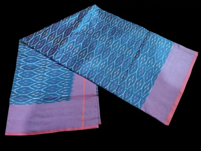 Handwoven Semi Silk Pochampally Saree with Traditional Ikat Pattern