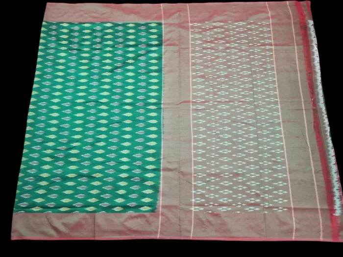 Authentic Ikat Design on Semi Silk Pochampally Saree – Handloom Weave