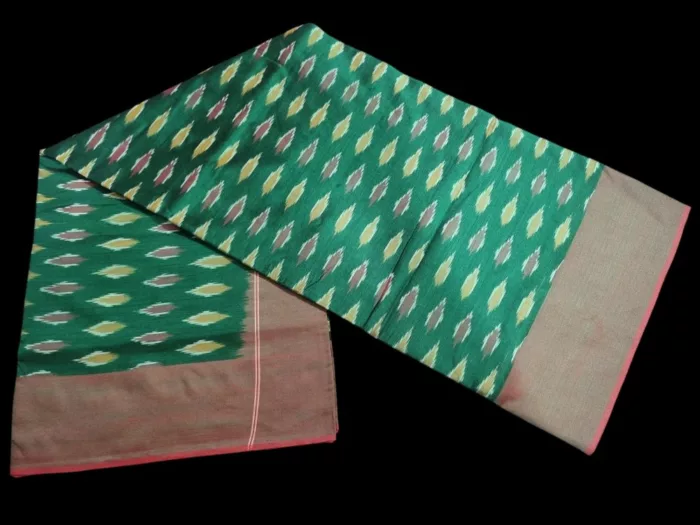 Authentic Ikat Design on Semi Silk Pochampally Saree – Handloom Weave