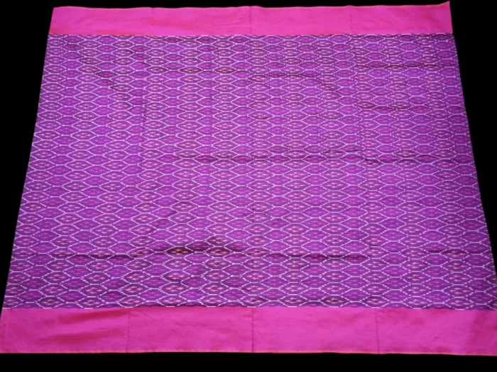 Semi Silk Pochampally Saree with Traditional Ikat Design – Handwoven Blouse-Free Saree