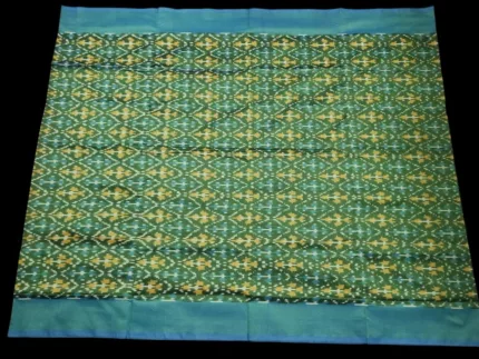 Traditional Pochampally Semi Silk Saree with Geometric Ikat Patterns