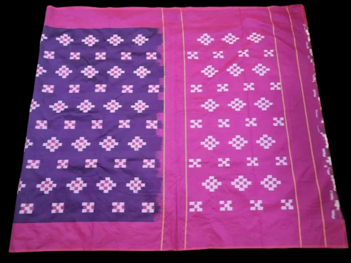 Rich Semi Silk Pochampally Saree Featuring Vibrant Ikat Design