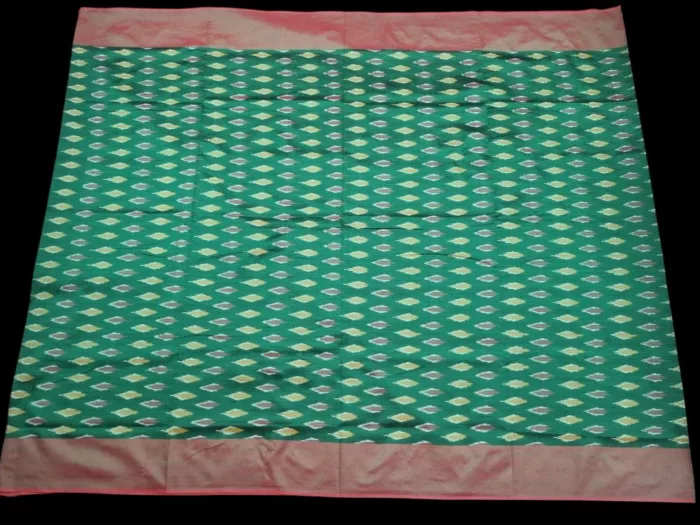Authentic Ikat Design on Semi Silk Pochampally Saree – Handloom Weave