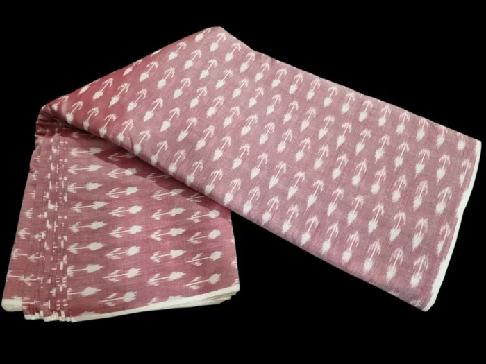 Handloom 2/120 count cotton fabric in traditional pattern