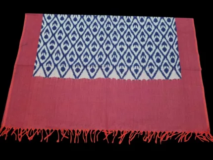 Handloom cotton dupatta scarf with ikat design – full length