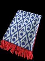 Handloom cotton dupatta scarf with ikat design – full length