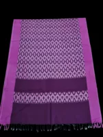 Handloom cotton dupatta scarf with ikat design – full length