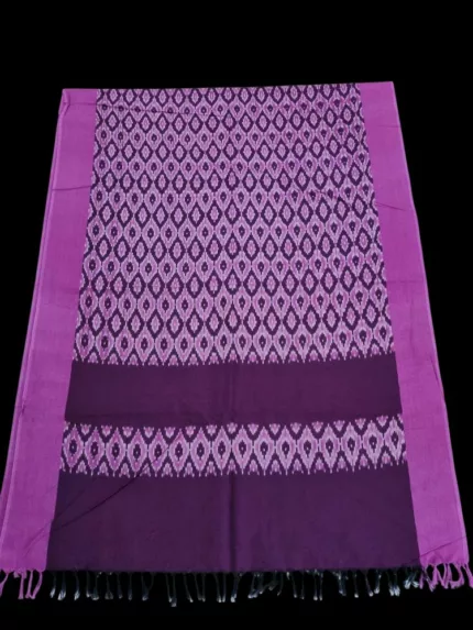 Handloom cotton dupatta scarf with ikat design – full length
