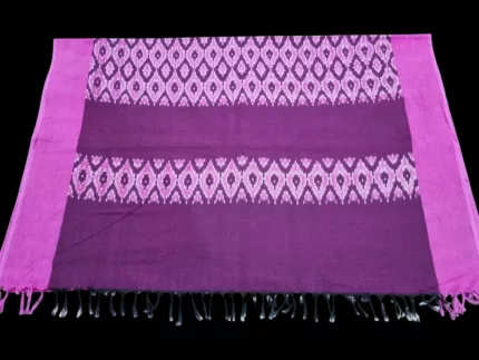 Handloom cotton dupatta scarf with ikat design – full length