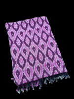Handloom cotton dupatta scarf with ikat design – full length