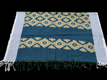 Handloom cotton dupatta scarf with ikat design – full length