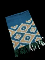 Handloom cotton dupatta scarf with ikat design – full length