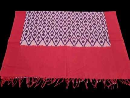 Handloom cotton dupatta scarf with ikat design – full length