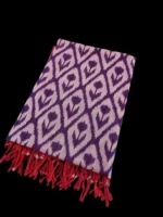 Handloom cotton dupatta scarf with ikat design – full length