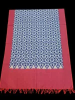 Handloom cotton dupatta scarf with ikat design – full length