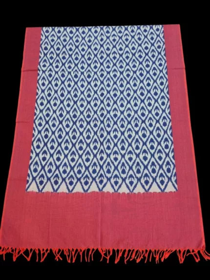 Handloom cotton dupatta scarf with ikat design – full length