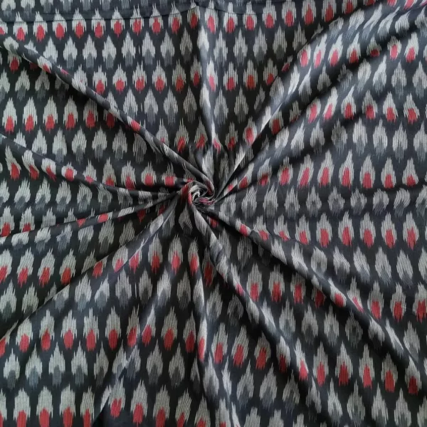 Lightweight breathable ikat cotton fabric, handwoven