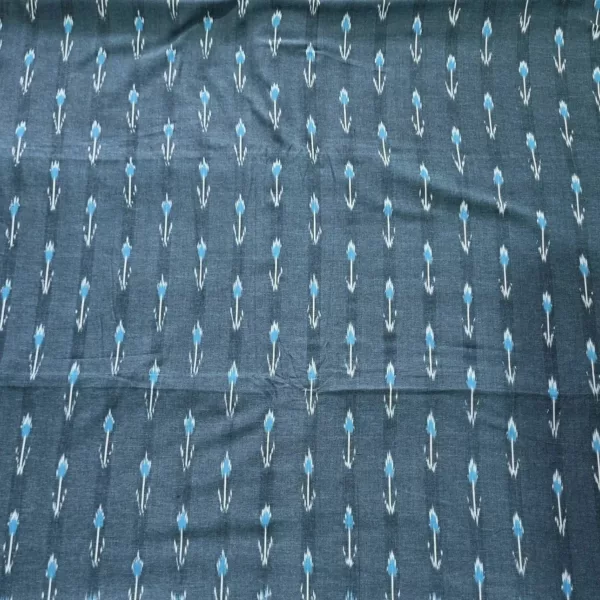 Richly textured cotton fabric with ikat motifs