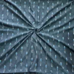 Richly textured cotton fabric with ikat motifs