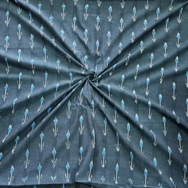 Richly textured cotton fabric with ikat motifs