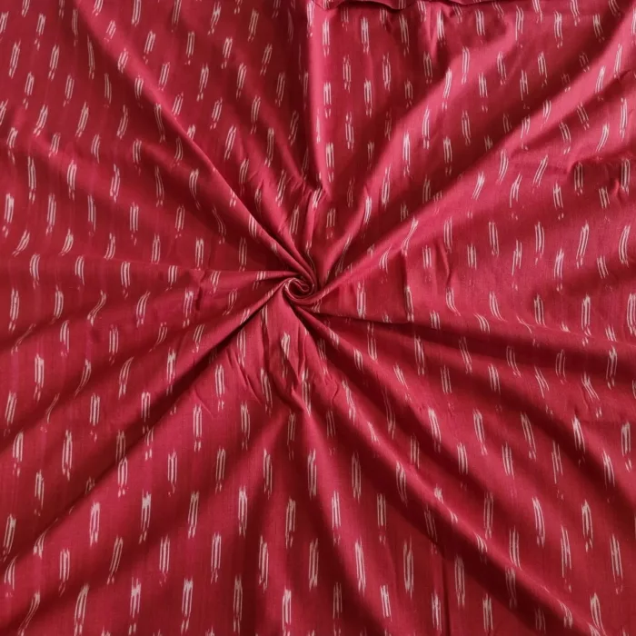 Soft breathable cotton fabric with ikat pattern