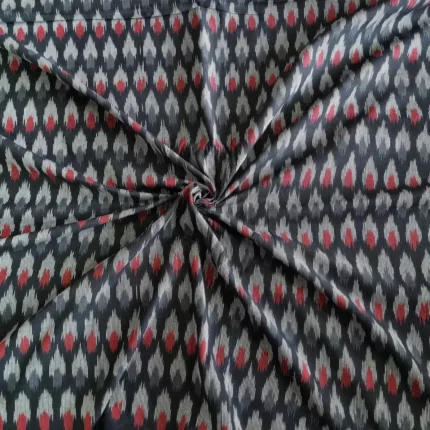 Artisan-made ikat handwoven cotton fabric
