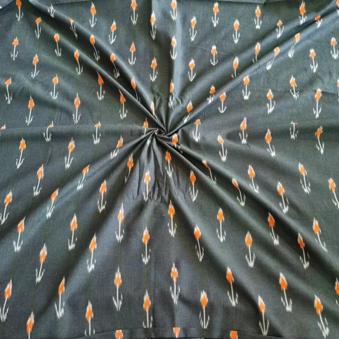 Cotton fabric with traditional tie-dye ikat design