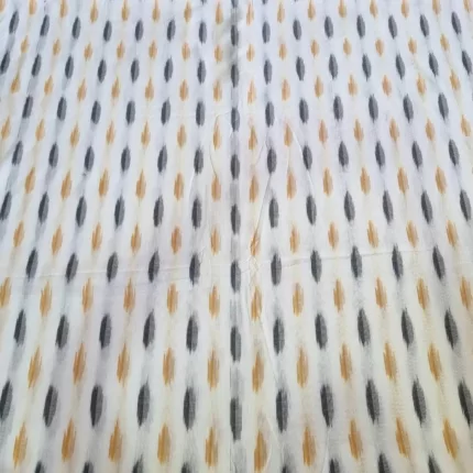Soft cotton fabric with geometric ikat design