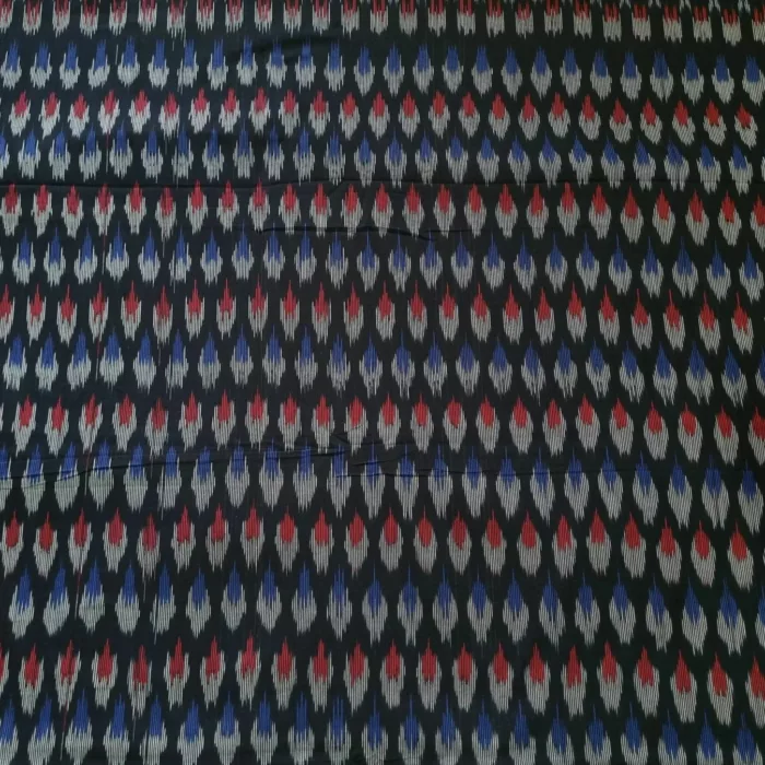 Artisan-made ikat handwoven cotton fabric