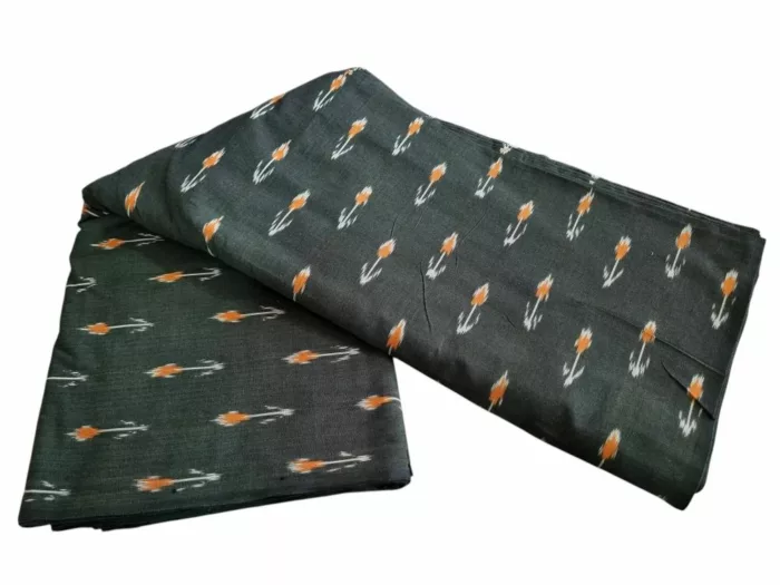 Cotton fabric with traditional tie-dye ikat design