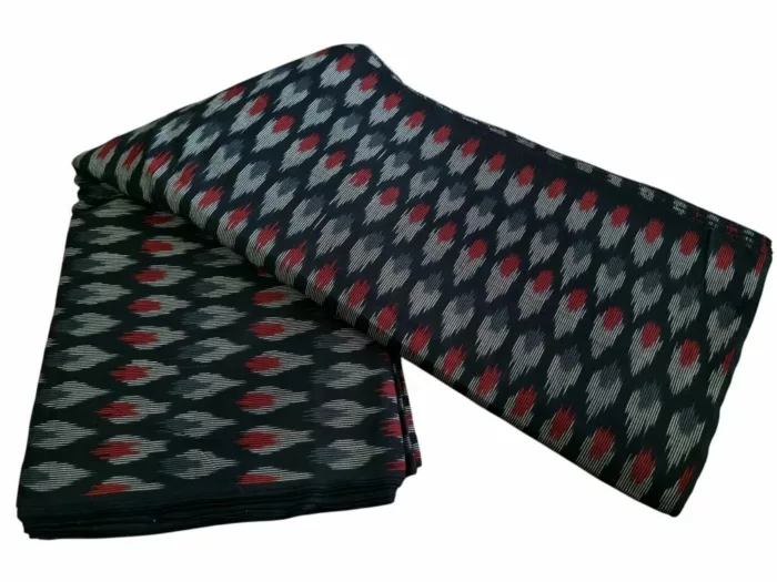 Artisan-made ikat handwoven cotton fabric