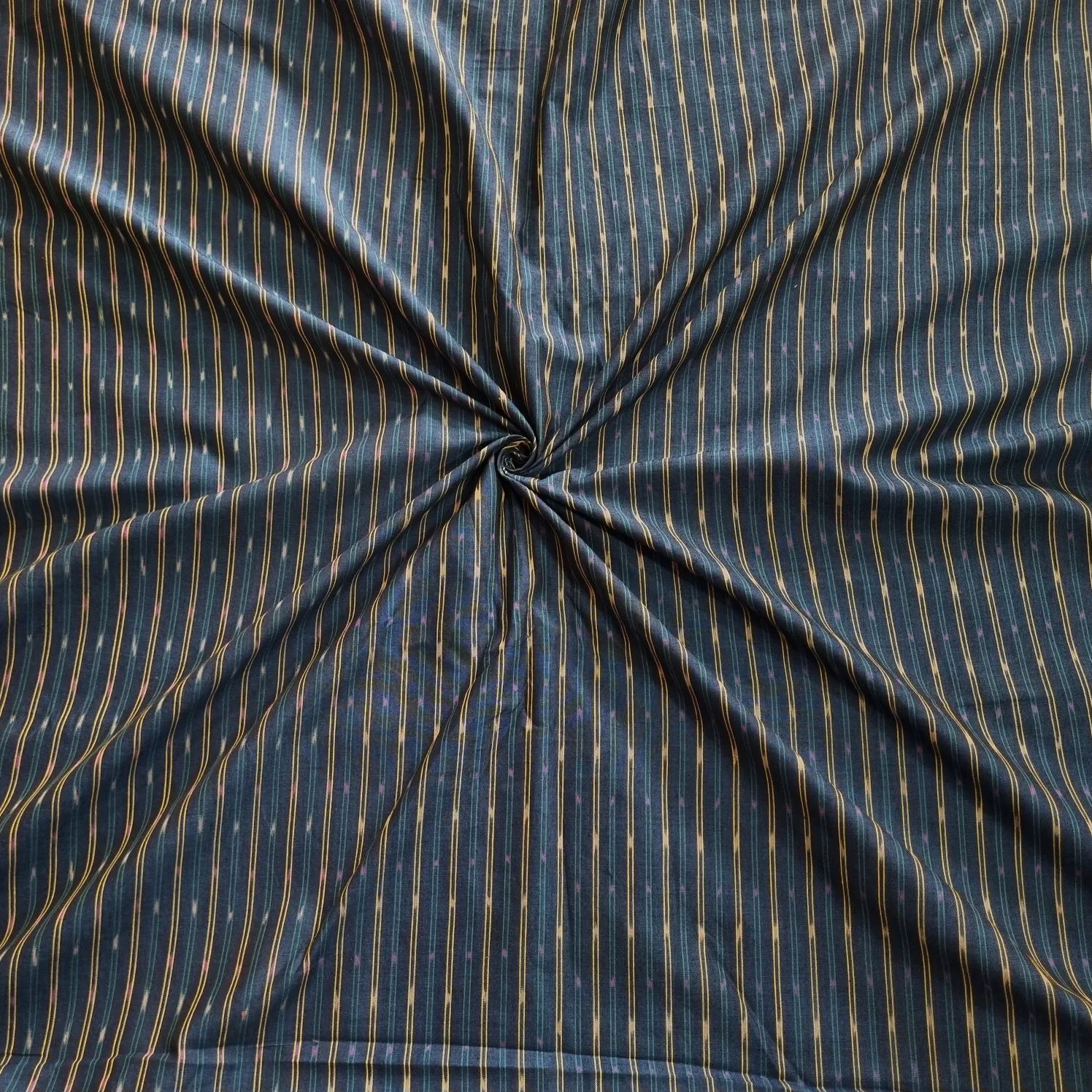 wp-17497450232366088856868538740468.webp Pure cotton fabric with handwoven Ikat design in 45-inch width for men’s shirts and women’s garments