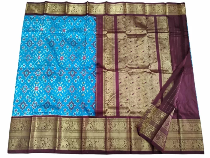 Pochampally Silk Saree with Kanchi Border