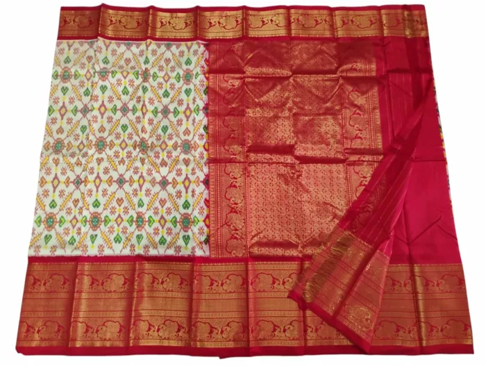 Pochampally Silk Saree with Kanchi Border