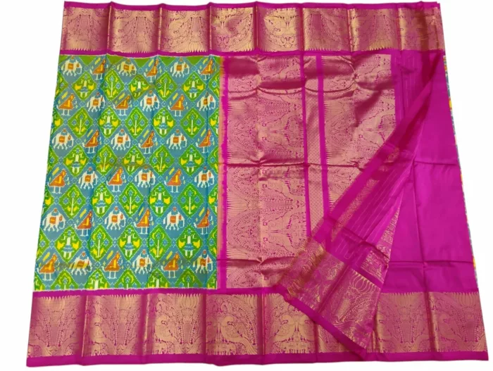Pochampally Silk Saree with Kanchi Border
