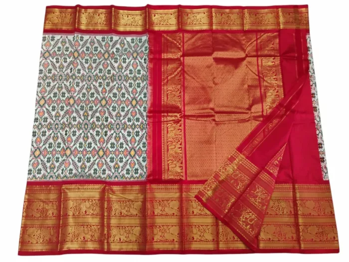 Pochampally Silk Saree with Kanchi Border