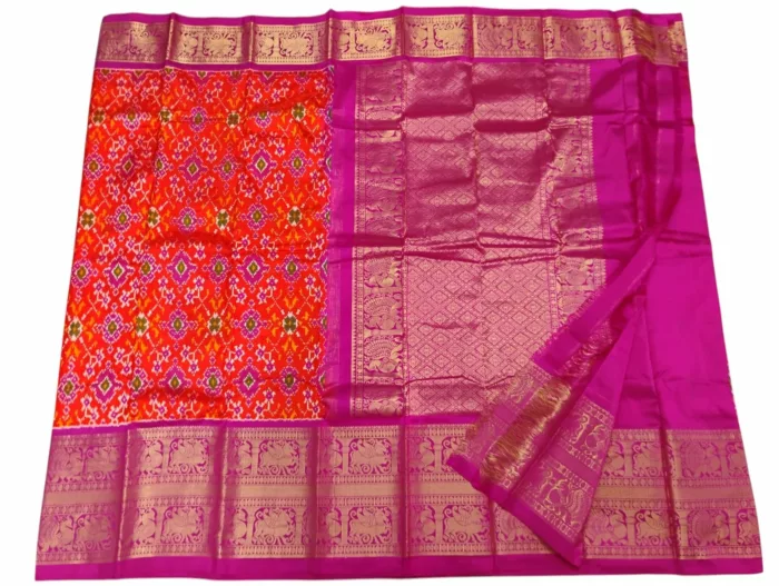 Pochampally Silk Saree with Kanchi Border