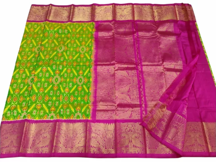 Pochampally Silk Saree with Kanchi Border