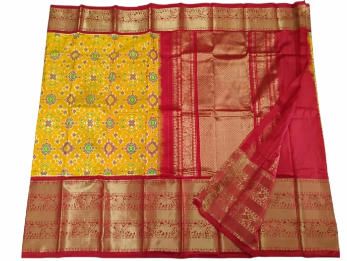 Pochampally Silk Saree with Kanchi Border