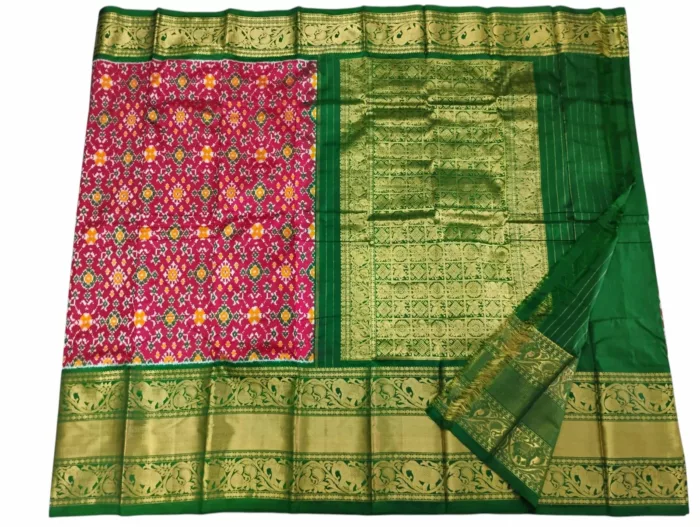 Pochampally Silk Saree with Kanchi Border