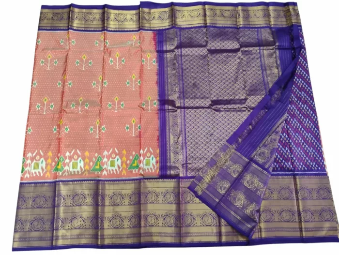 Pochampally Silk Saree with Kanchi Border