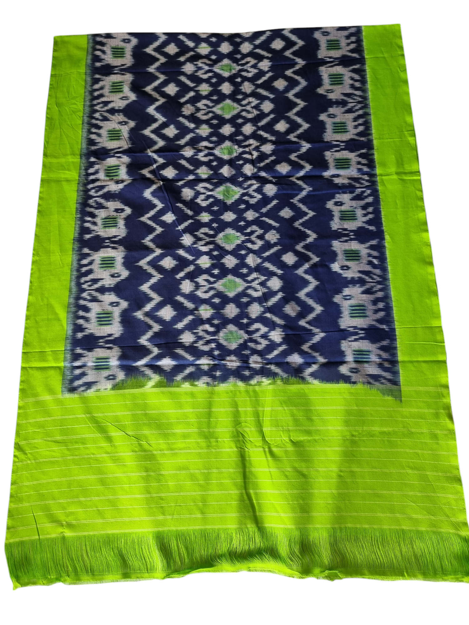 photoroom-20250708_135452_337909673718356297426.png Pure Cotton Pochampally Dupatta with traditional Ikat pattern